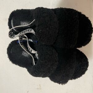 Ugg Black Fluffy Slippers
